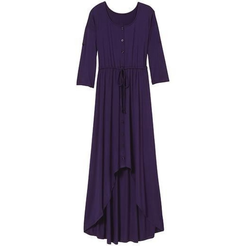 Athleta Pink Lotus High Low Maxi Henley dress